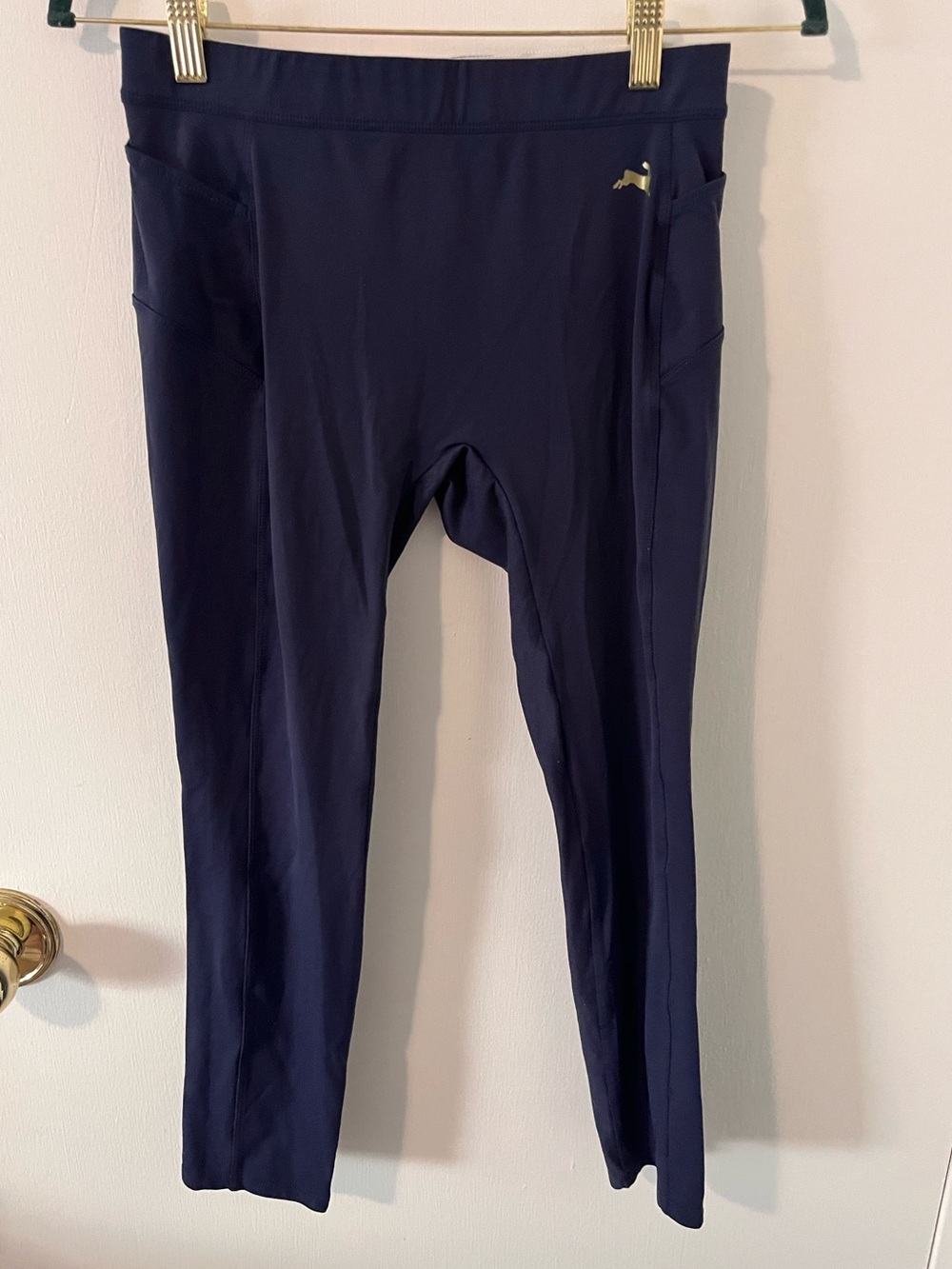 Tracksmith Women’s Turnover Tights Cropped Capri Length Navy Blue Size Medium